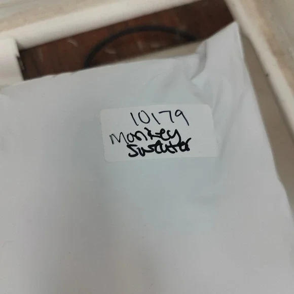 Fabienne Chapot Monkey Graphic Sweater Women Small Navy Blue Wool Cashmere Blend - Picture 10 of 10